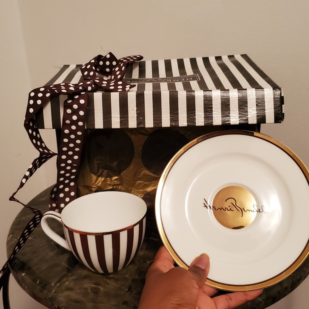 Henri Bendel teacup with matching saucer